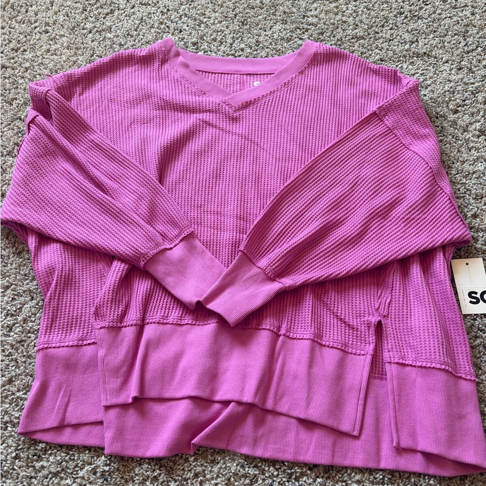 SO Women's Vibrant Pink V-Neck Sweatshirt